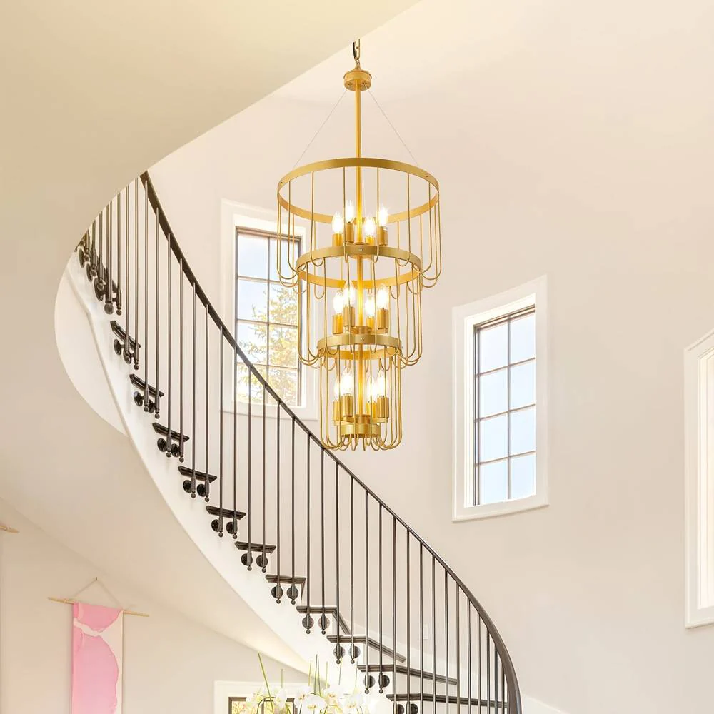 12-Light Farmhouse Staircase Chandelier - Image 2