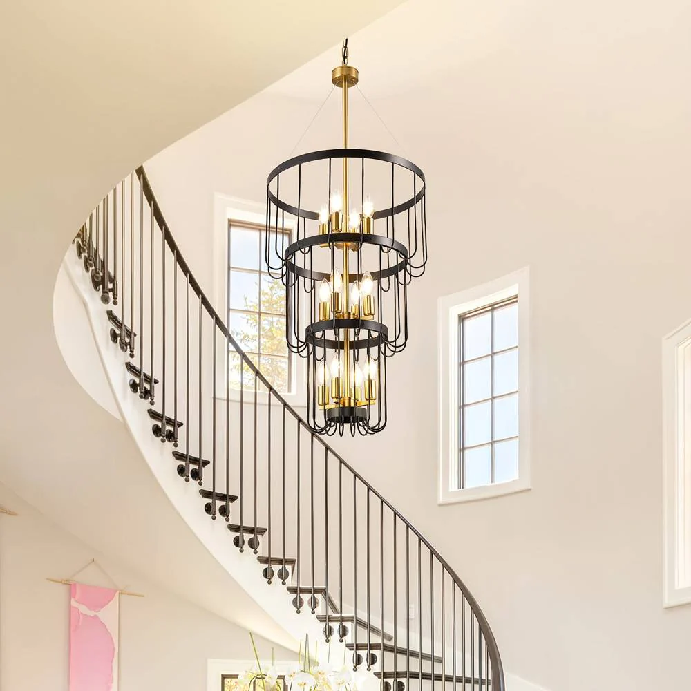 12-Light Farmhouse Staircase Chandelier - Image 3