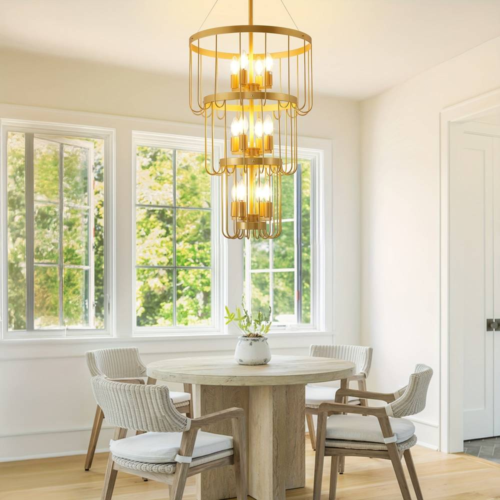 12-Light Farmhouse Staircase Chandelier - Image 6