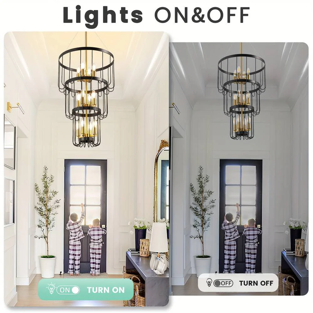 12-Light Farmhouse Staircase Chandelier - Image 7