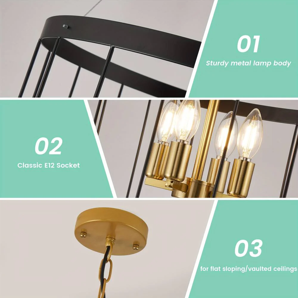 12-Light Farmhouse Staircase Chandelier - Image 9