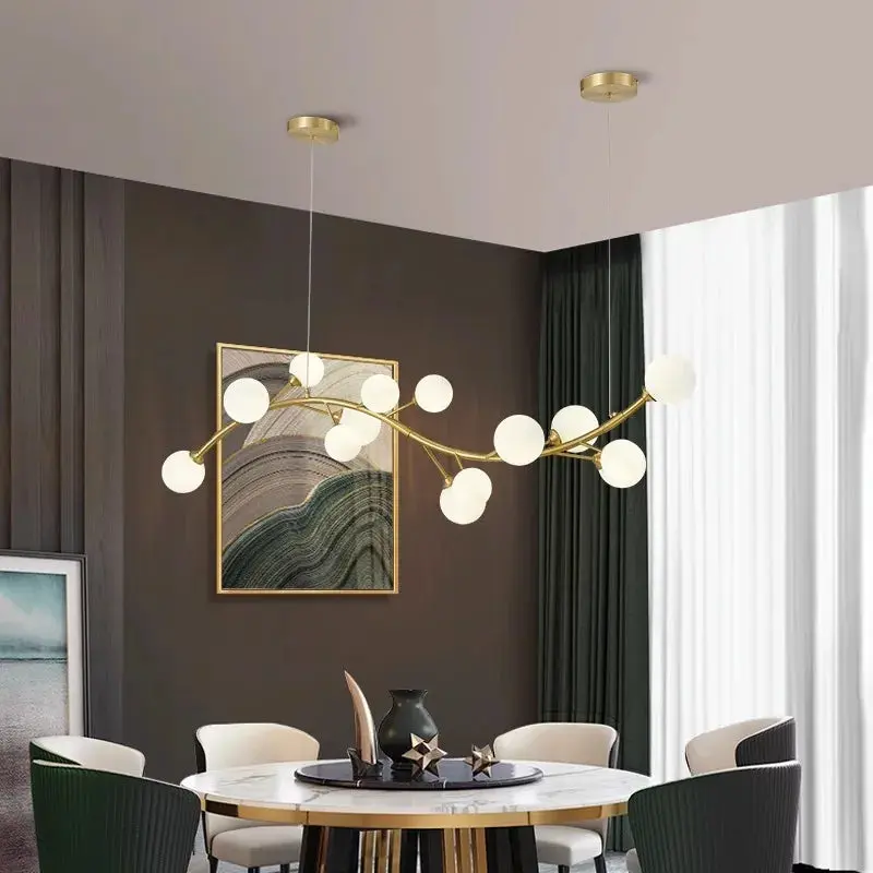 13-Light Gold Tree Branch Pendant Chandelier - Image 3