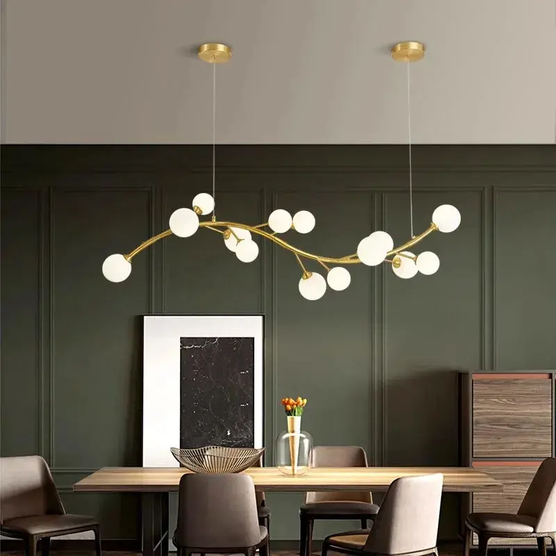 13-Light Gold Tree Branch Pendant Chandelier - Image 4