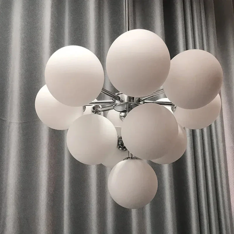 13-Light White Bubble Glass Ceiling Light - Image 5