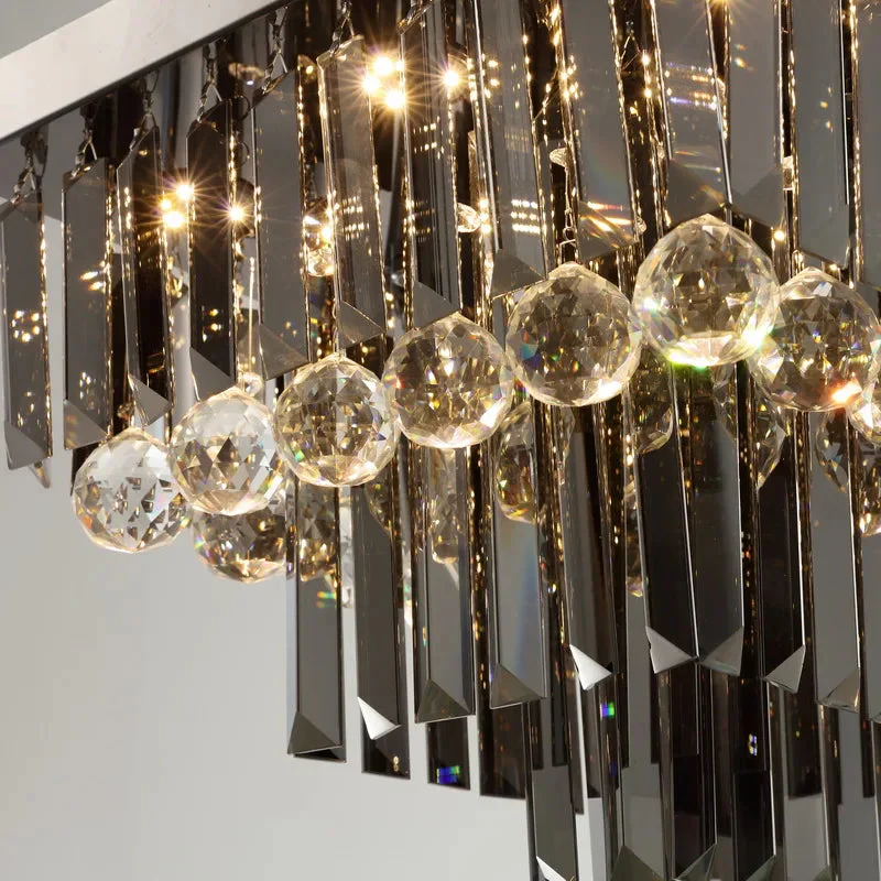 3 Tier Contemporary Rectangular Crystal Chandelier - Image 6