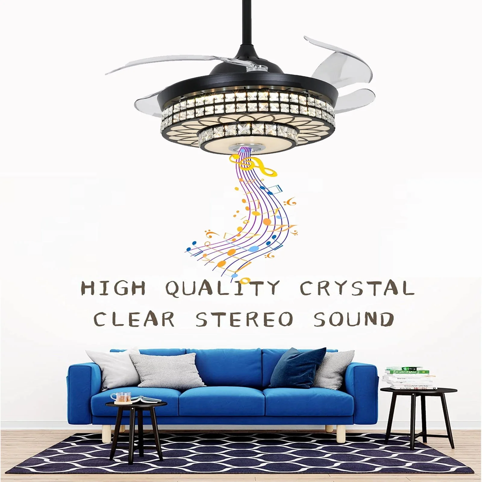42" Ceiling Fan with Light and Bluetooth Speaker - Image 3