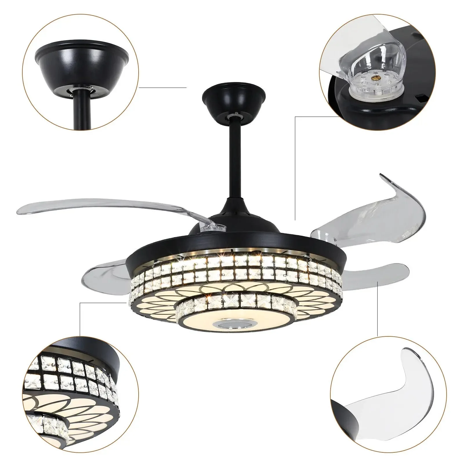 42" Ceiling Fan with Light and Bluetooth Speaker - Image 5