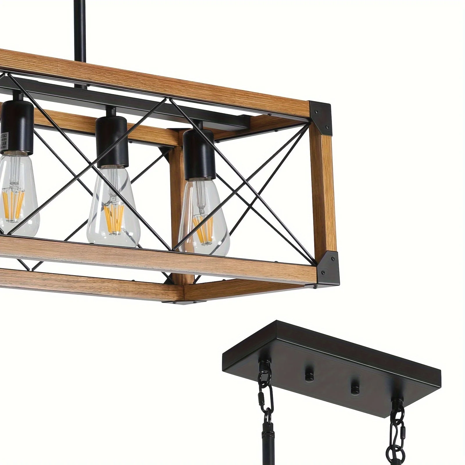 5-Light Farmhouse Rectangular Chandelier - Image 6