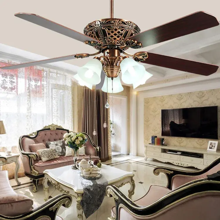 52/60 Inch 5 Blades Rustic Ceiling Fan With Lights - Image 3