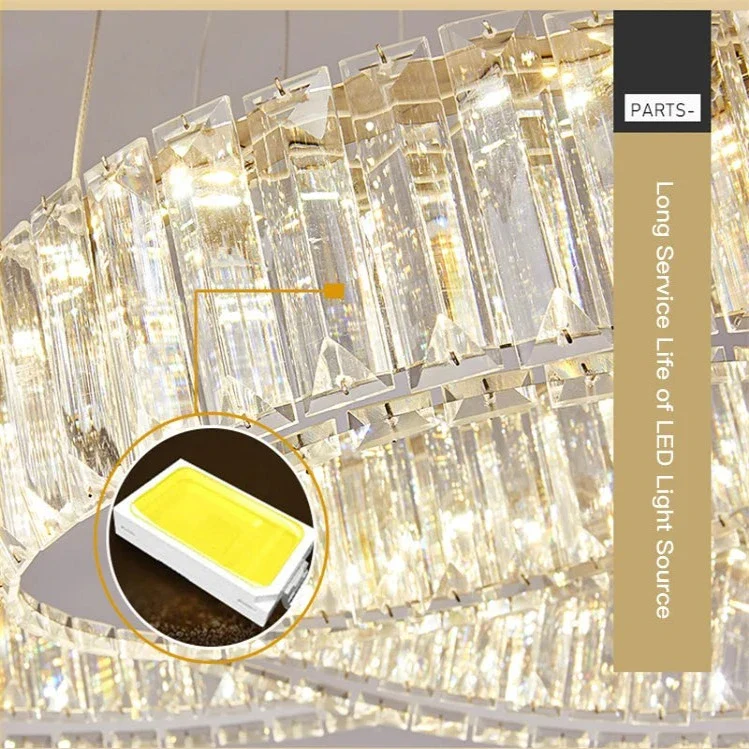 6 Tier Crystal Ring Chandelier for High Ceiling - Image 5