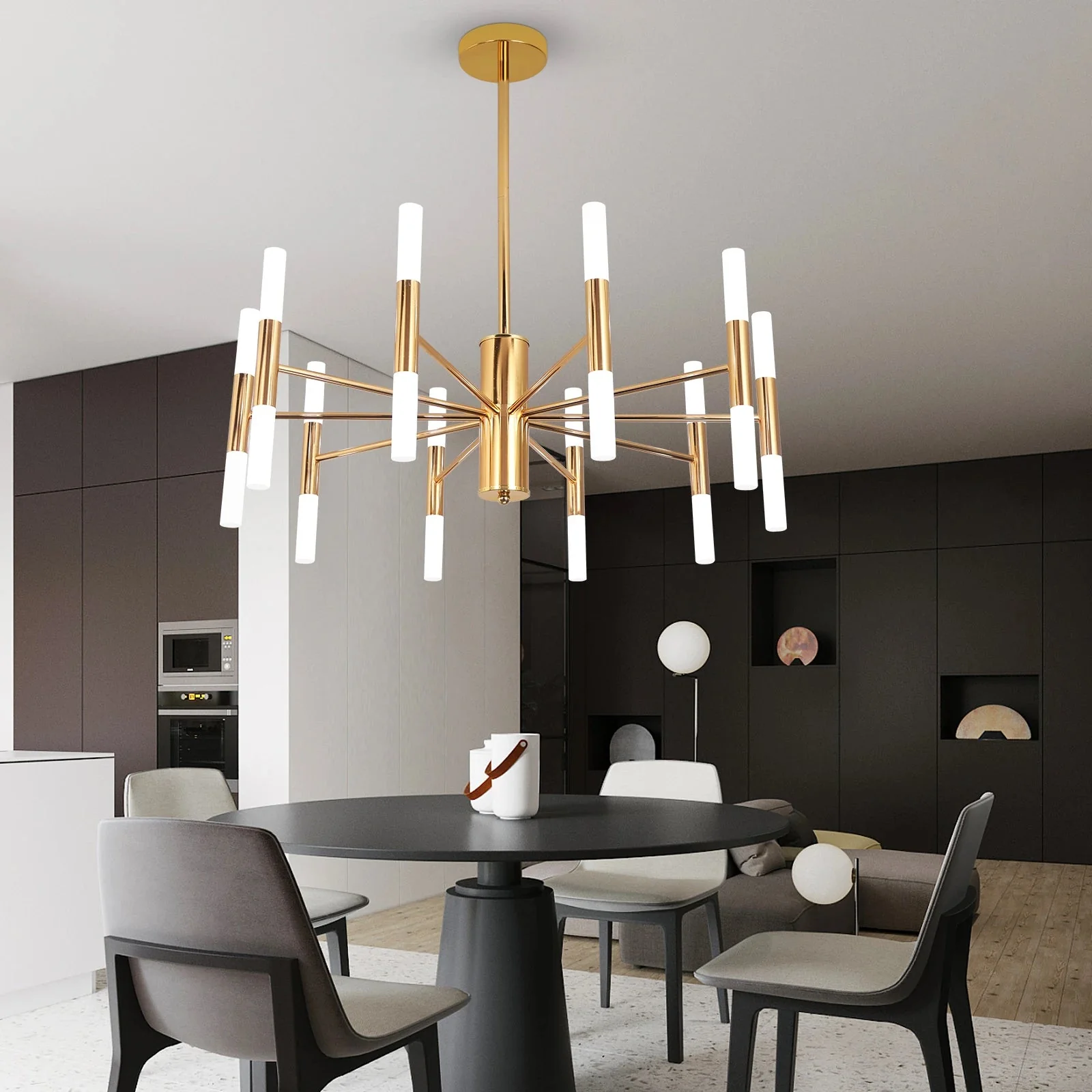 Alissa 20-Light Modern Golden Sputnik Chandelier - Image 2