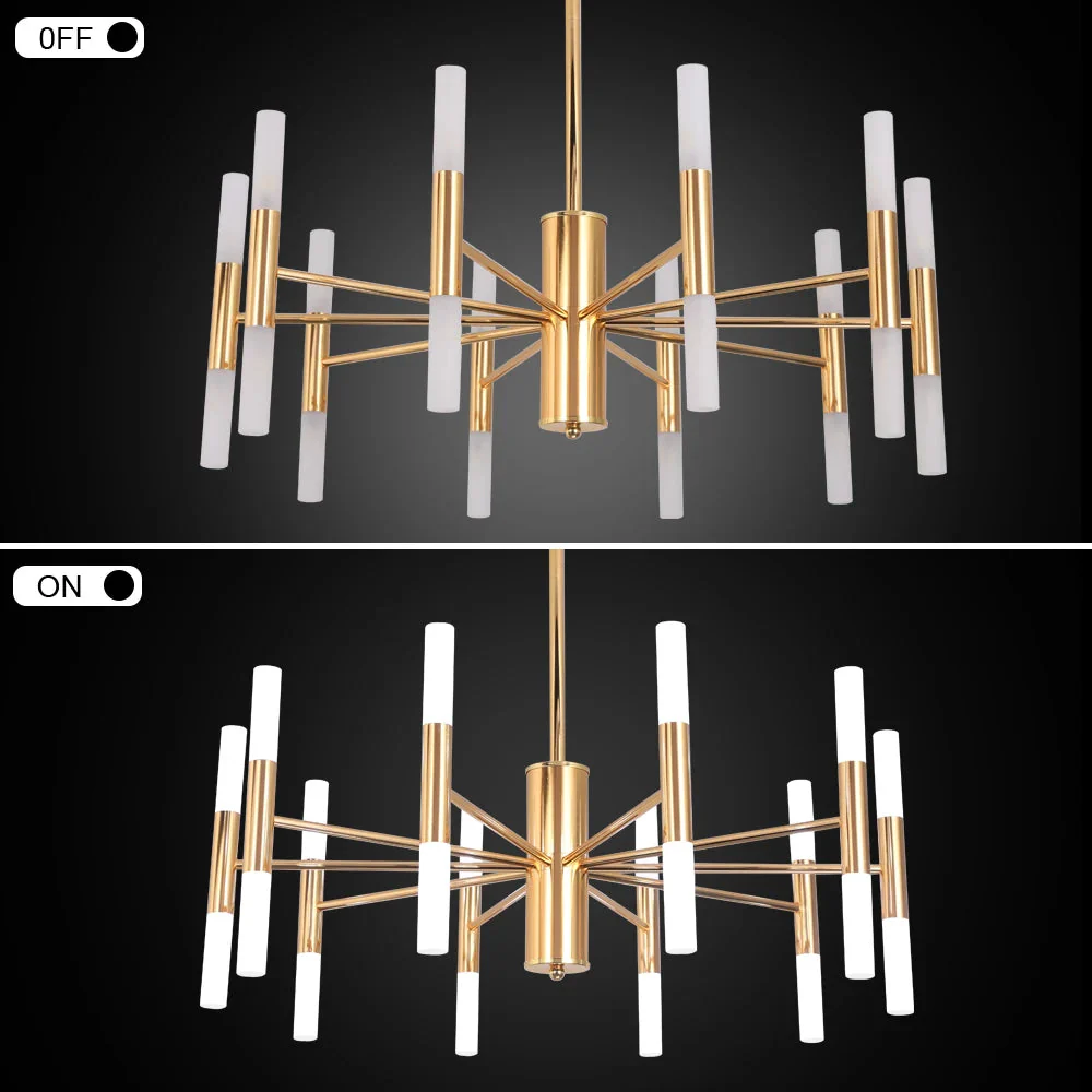 Alissa 20-Light Modern Golden Sputnik Chandelier - Image 3