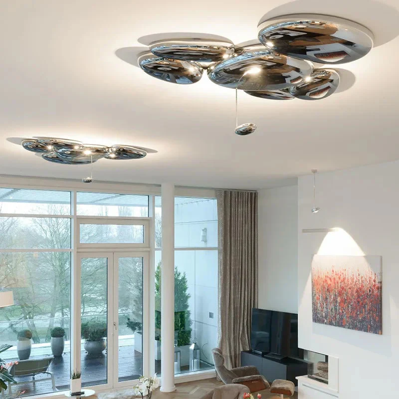 Amaris Modern Silver Flush Mount Chandelier - Image 3