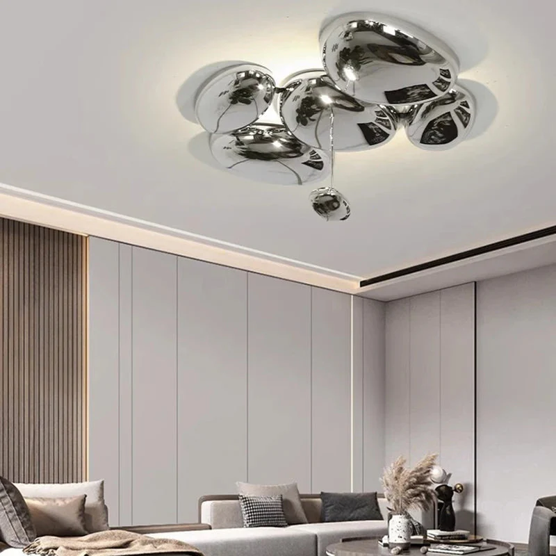 Amaris Modern Silver Flush Mount Chandelier - Image 7
