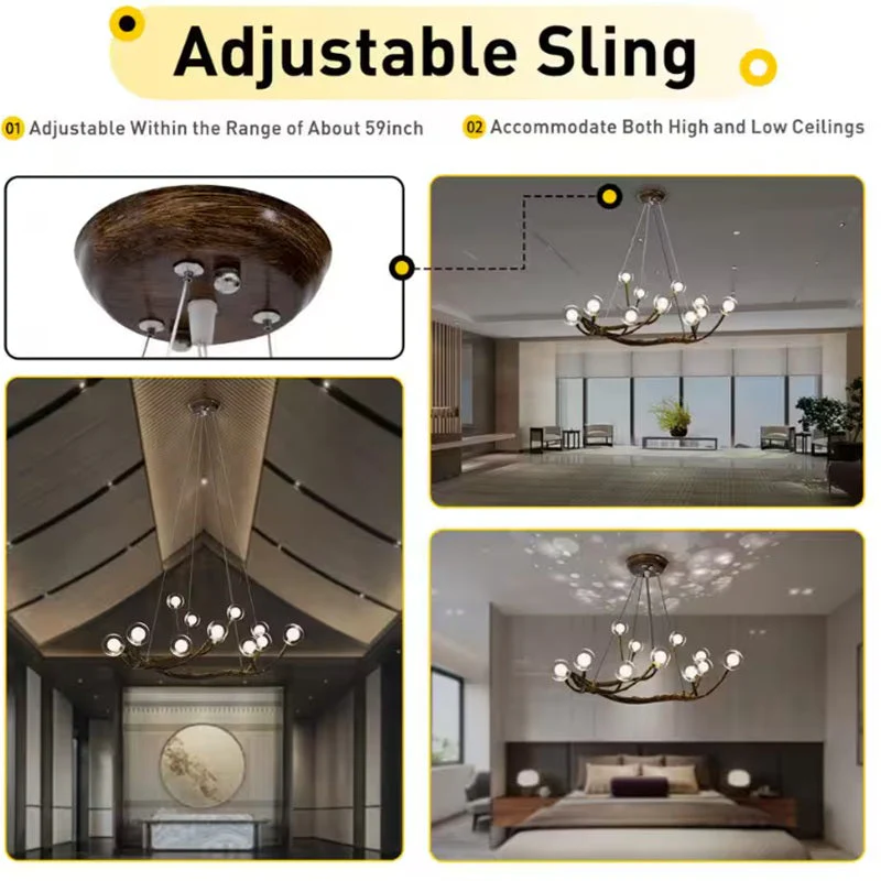Appa Rustic Tree Branch Chandelier - Image 6
