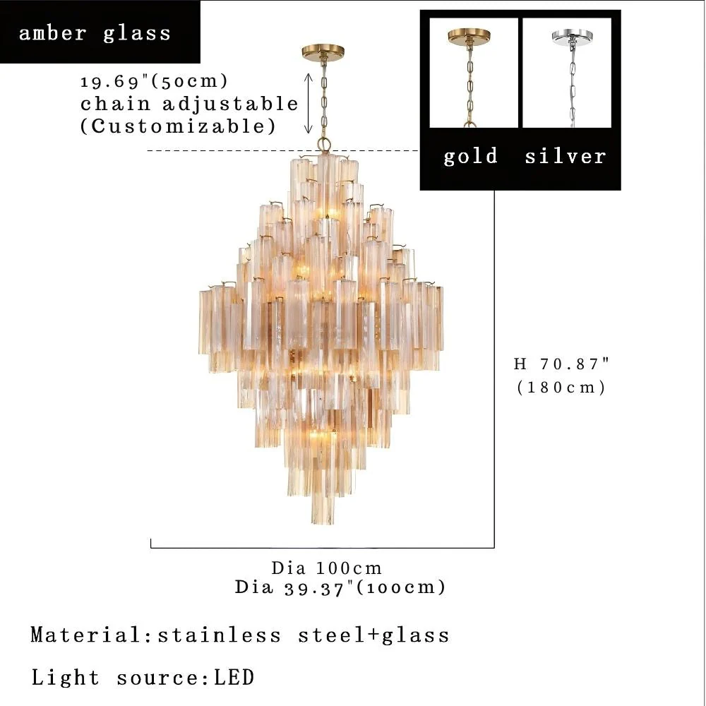 Arcdeco Large Glass Chandelier - Image 11