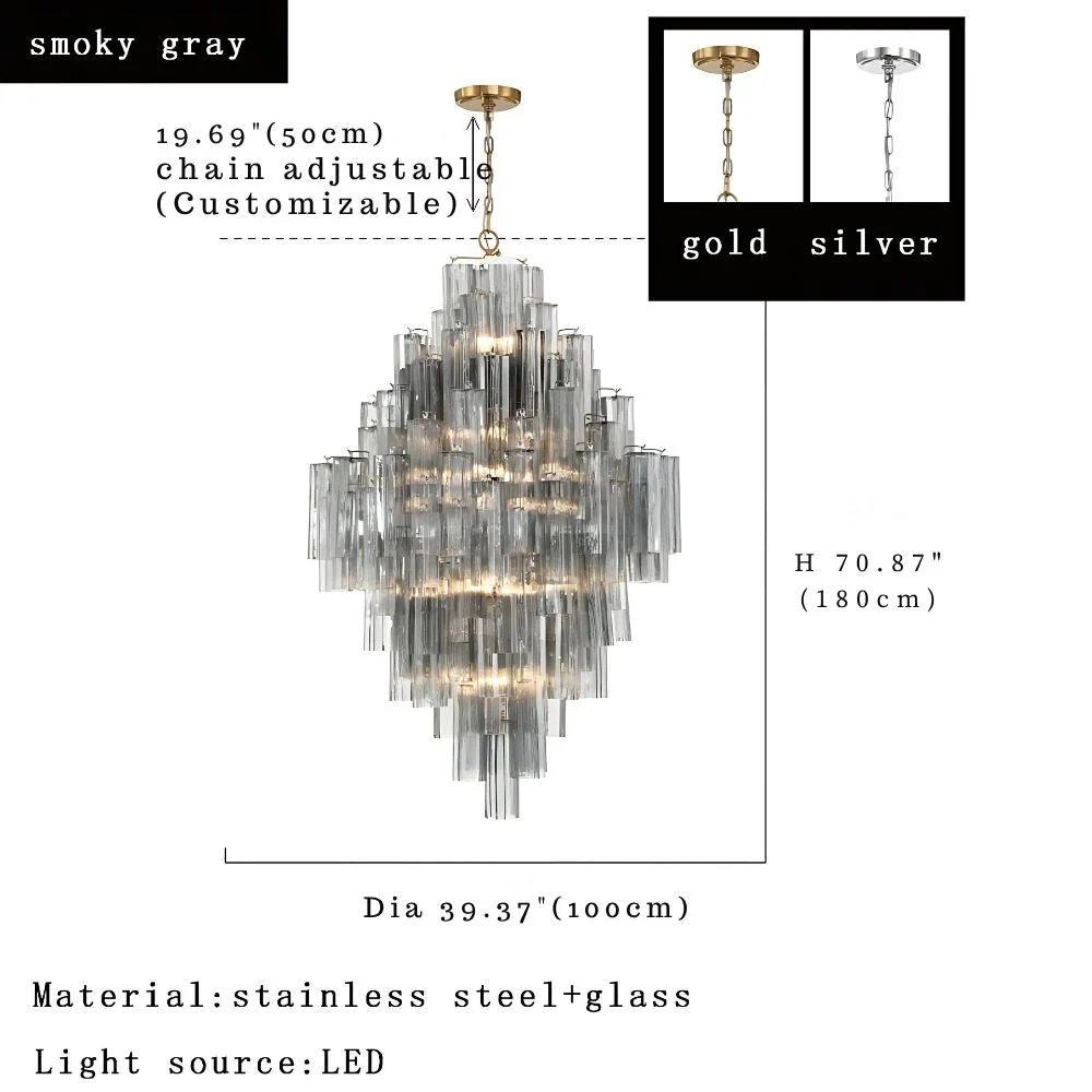 Arcdeco Large Glass Chandelier - Image 12