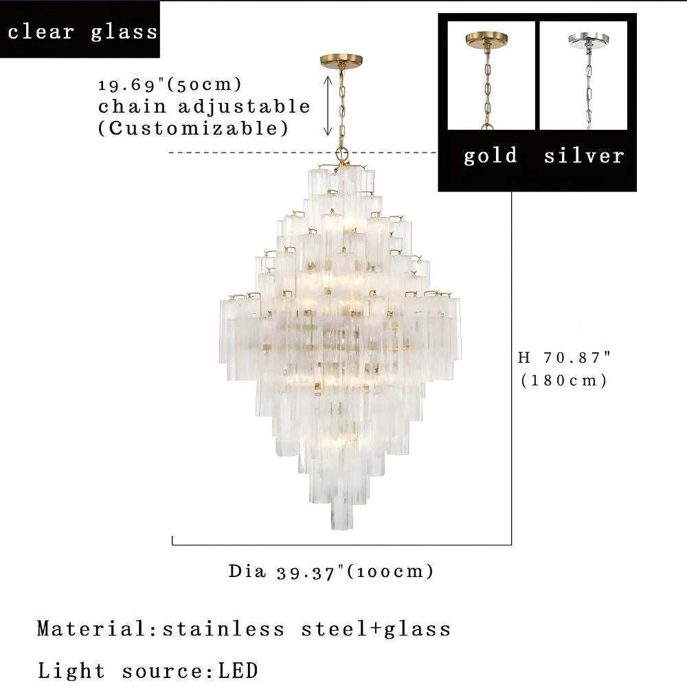 Arcdeco Large Glass Chandelier - Image 14