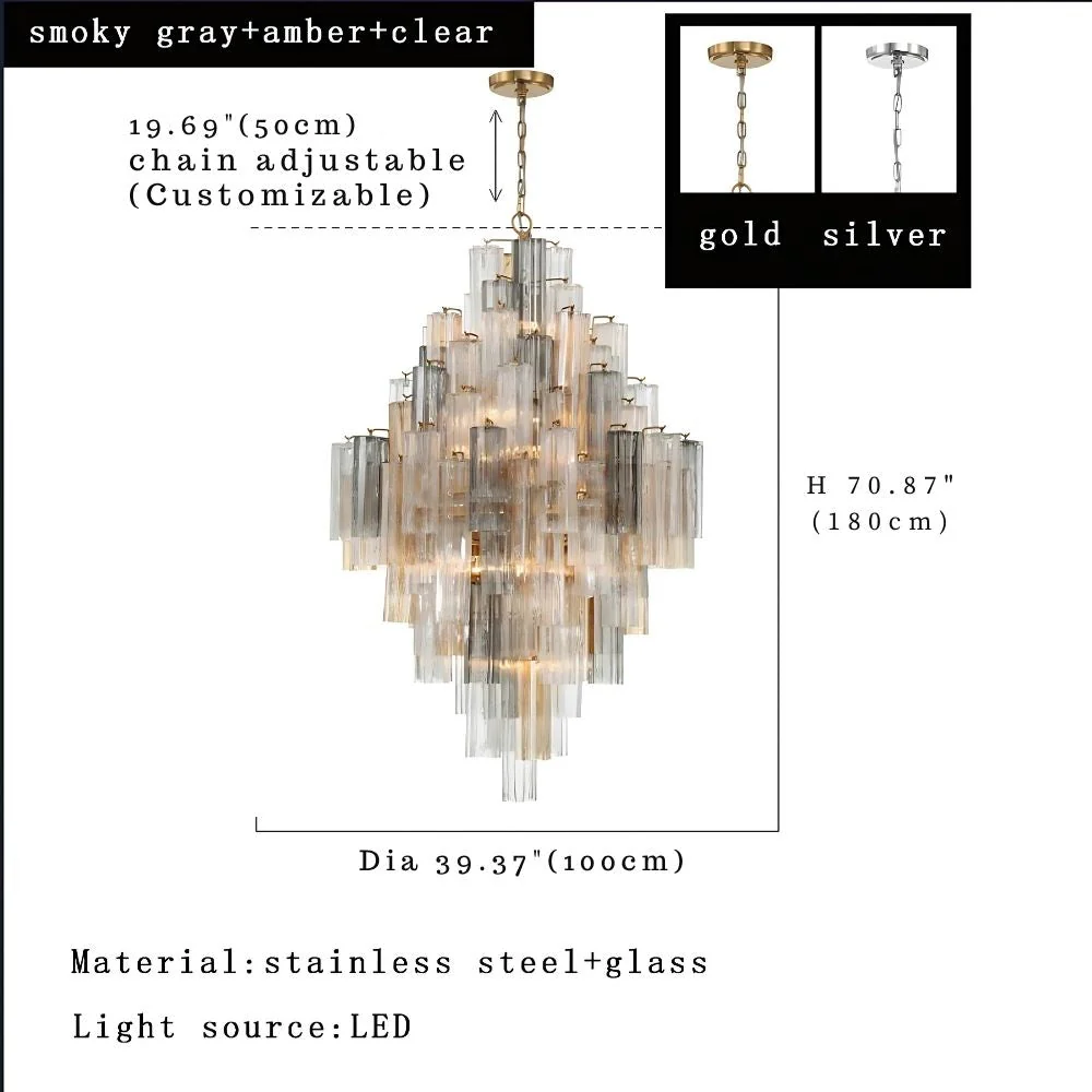 Arcdeco Large Glass Chandelier - Image 15