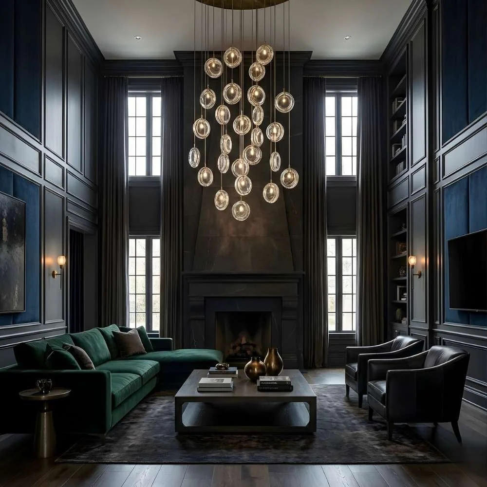 Arcli Contemporary Glass Cluster Chandelier