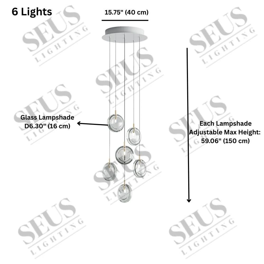 Arcli Contemporary Glass Cluster Chandelier - Image 10