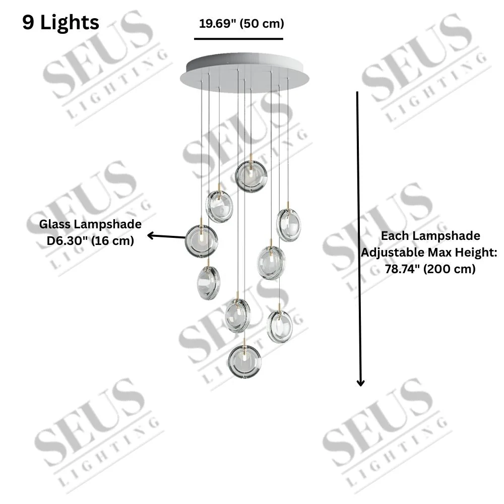 Arcli Contemporary Glass Cluster Chandelier - Image 11