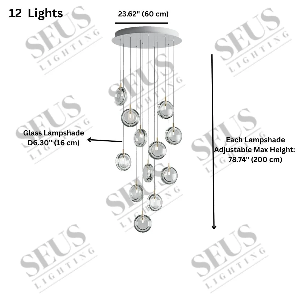 Arcli Contemporary Glass Cluster Chandelier - Image 12