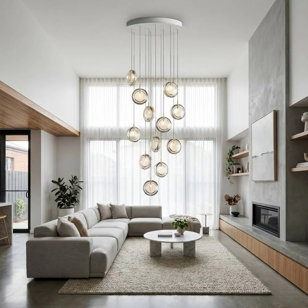 Arcli Contemporary Glass Cluster Chandelier - Image 3