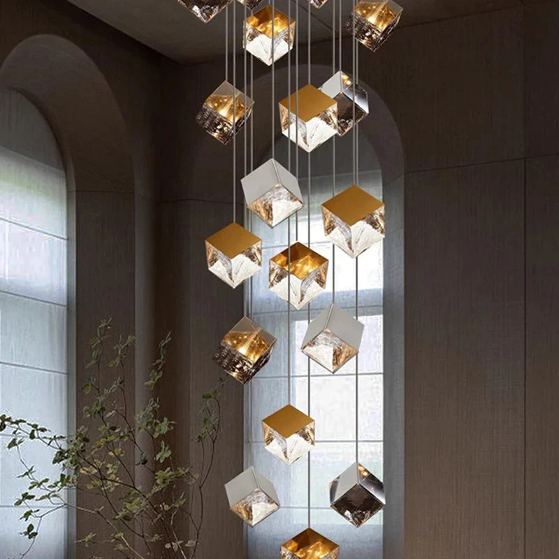 Aren Cube Large Pendant Light For High Ceilings - Image 8