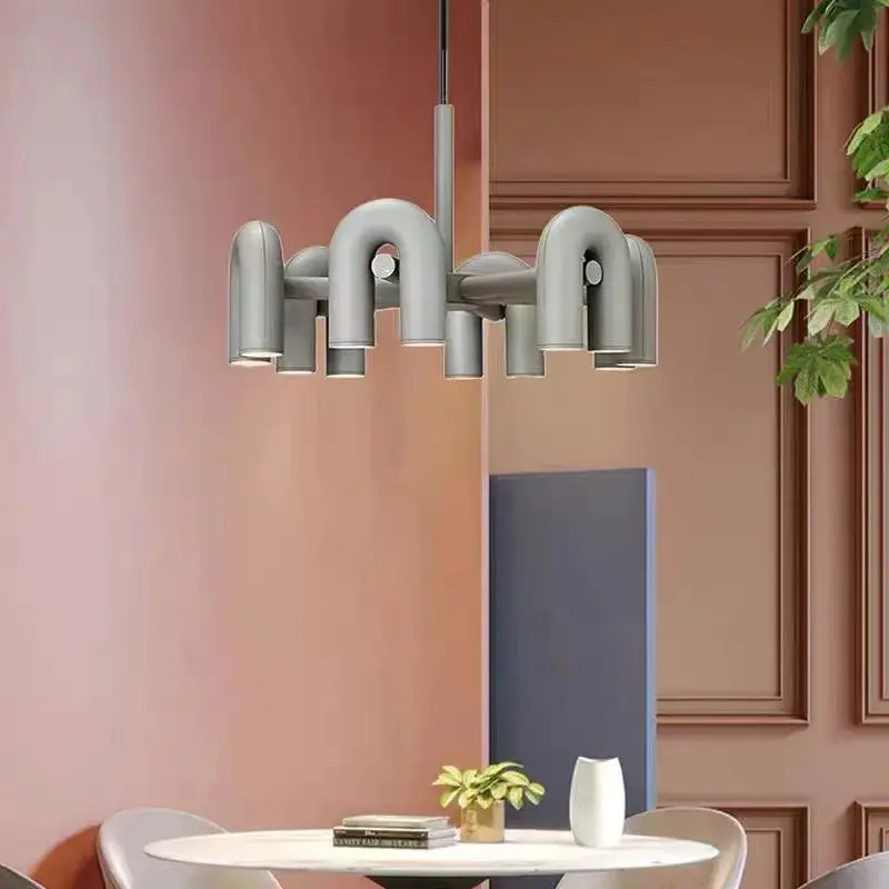 Art Decor Style U Shaped Chandelier Black/Orange/Blue/Grey - Image 3