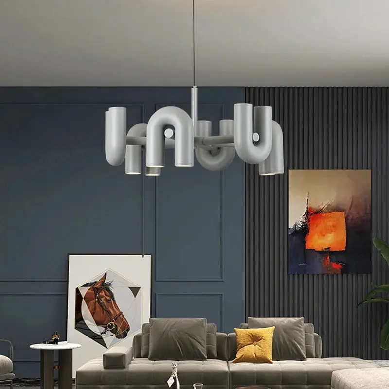 Art Decor Style U Shaped Chandelier Black/Orange/Blue/Grey - Image 4