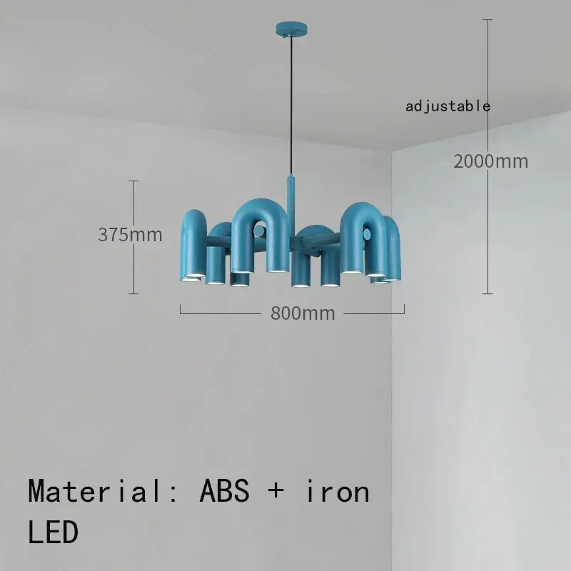 Art Decor Style U Shaped Chandelier Black/Orange/Blue/Grey - Image 8
