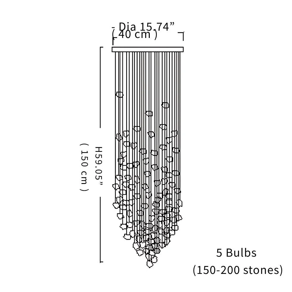 Art Stone Chandelier For Entryway with High Ceiling - Image 11