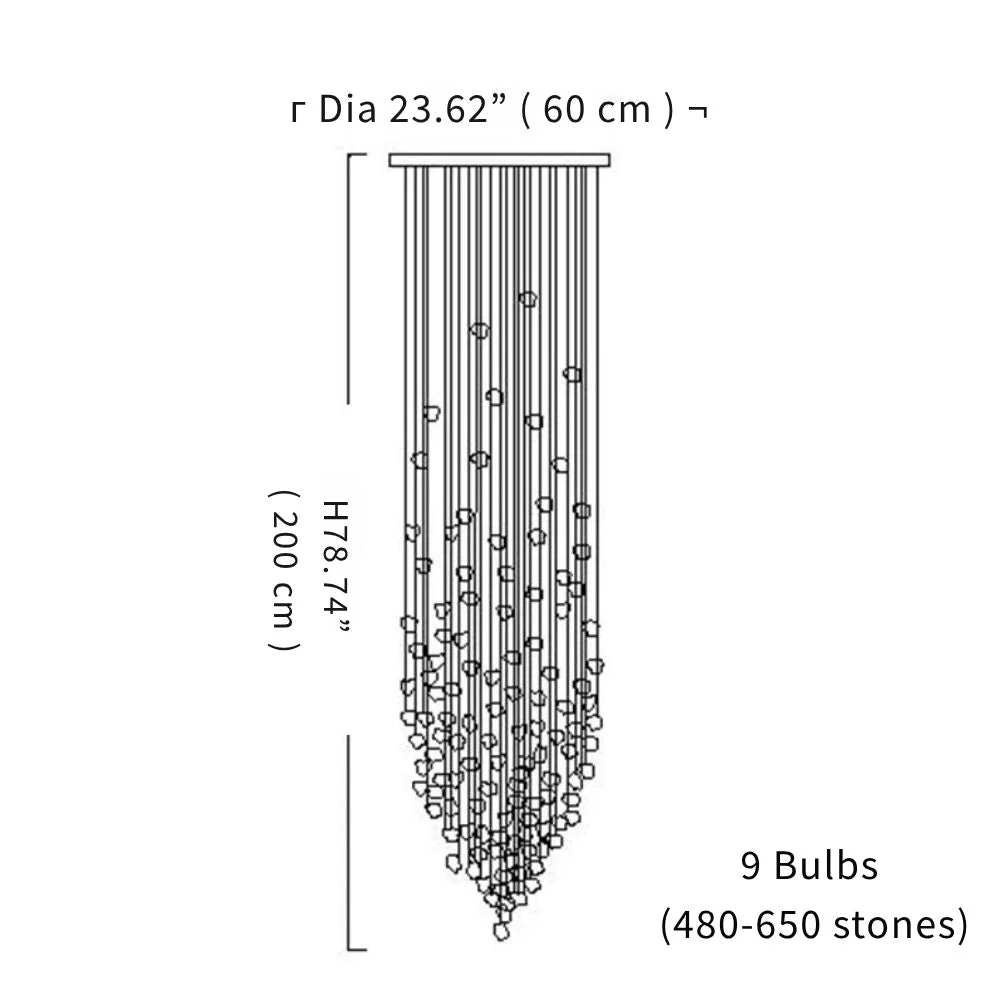 Art Stone Chandelier For Entryway with High Ceiling - Image 12
