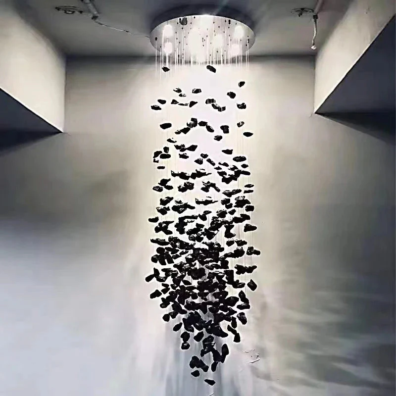 Art Stone Chandelier For Entryway with High Ceiling - Image 2
