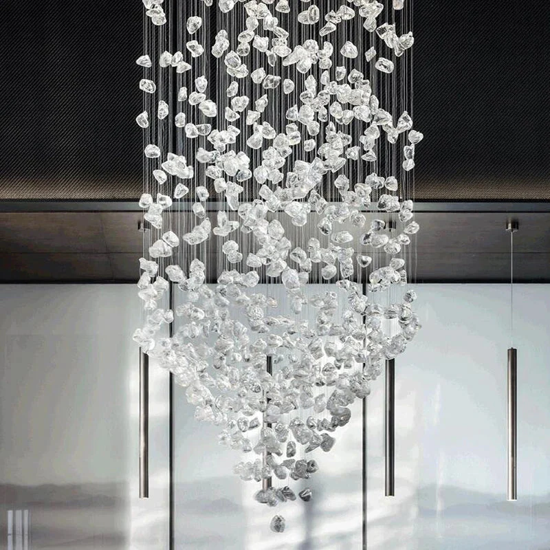 Art Stone Chandelier For Entryway with High Ceiling - Image 4