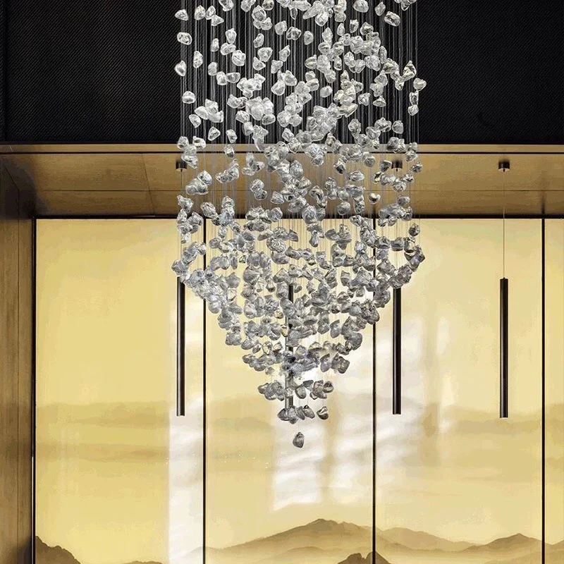 Art Stone Chandelier For Entryway with High Ceiling - Image 5