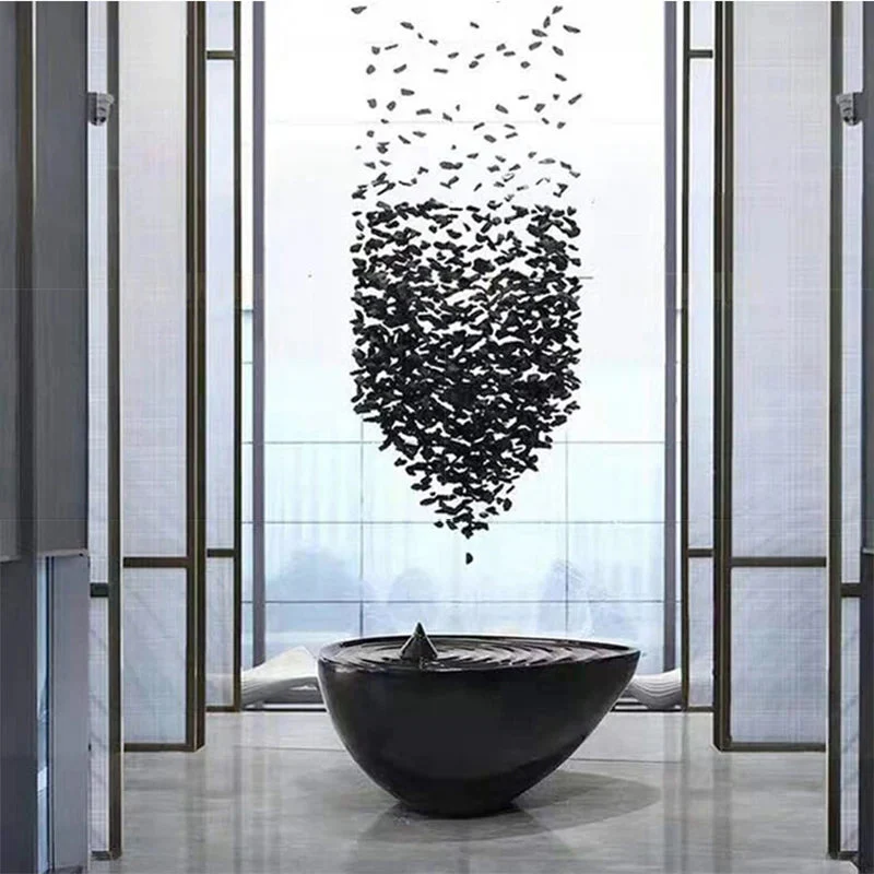 Art Stone Chandelier For Entryway with High Ceiling - Image 6