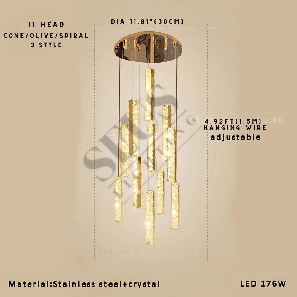 Aten Crystal Staircase Chandelier - Image 14