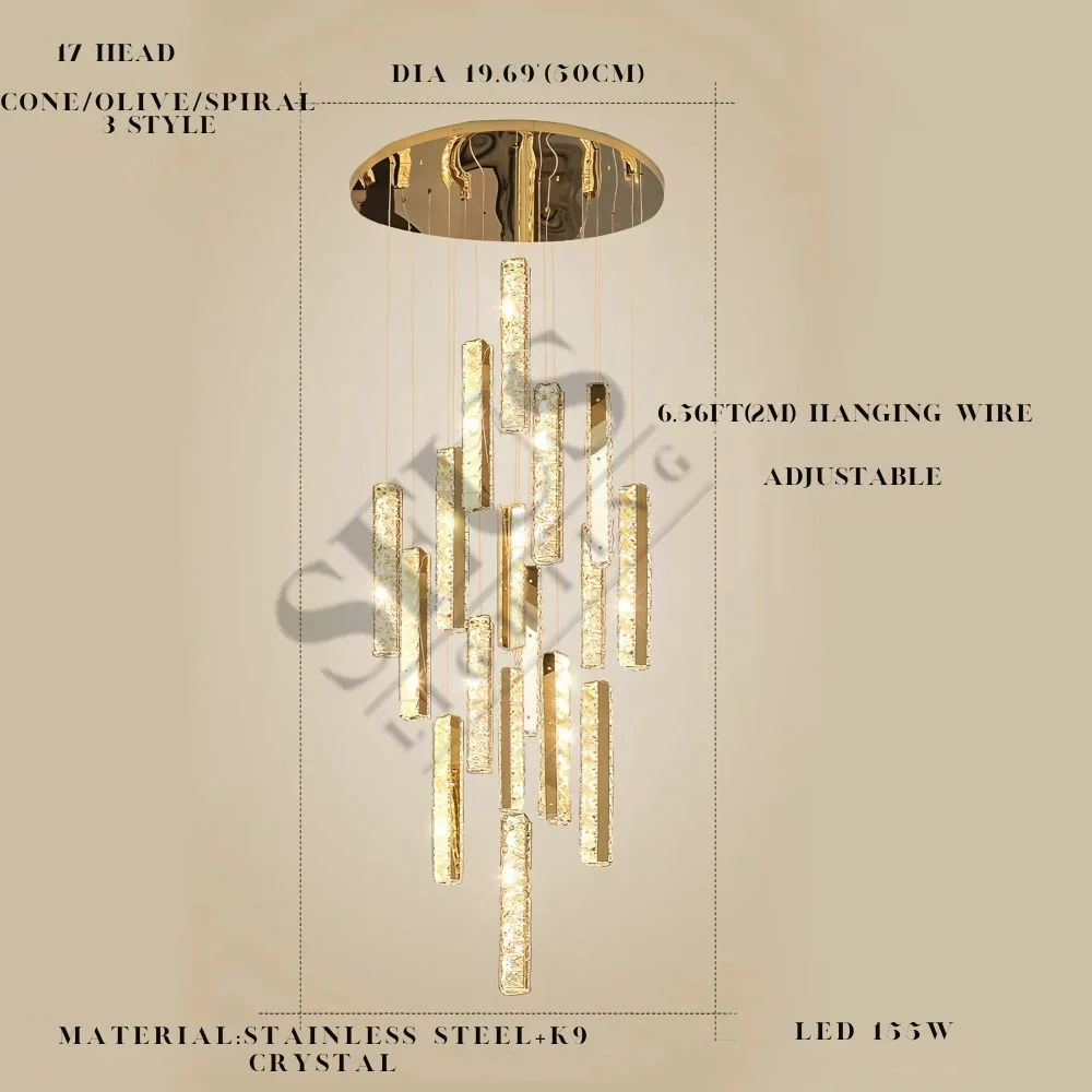 Aten Crystal Staircase Chandelier - Image 15