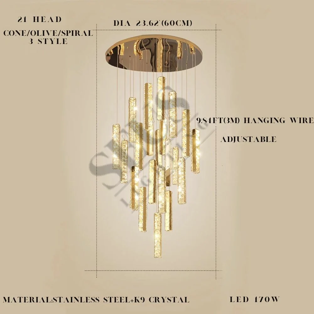 Aten Crystal Staircase Chandelier - Image 16