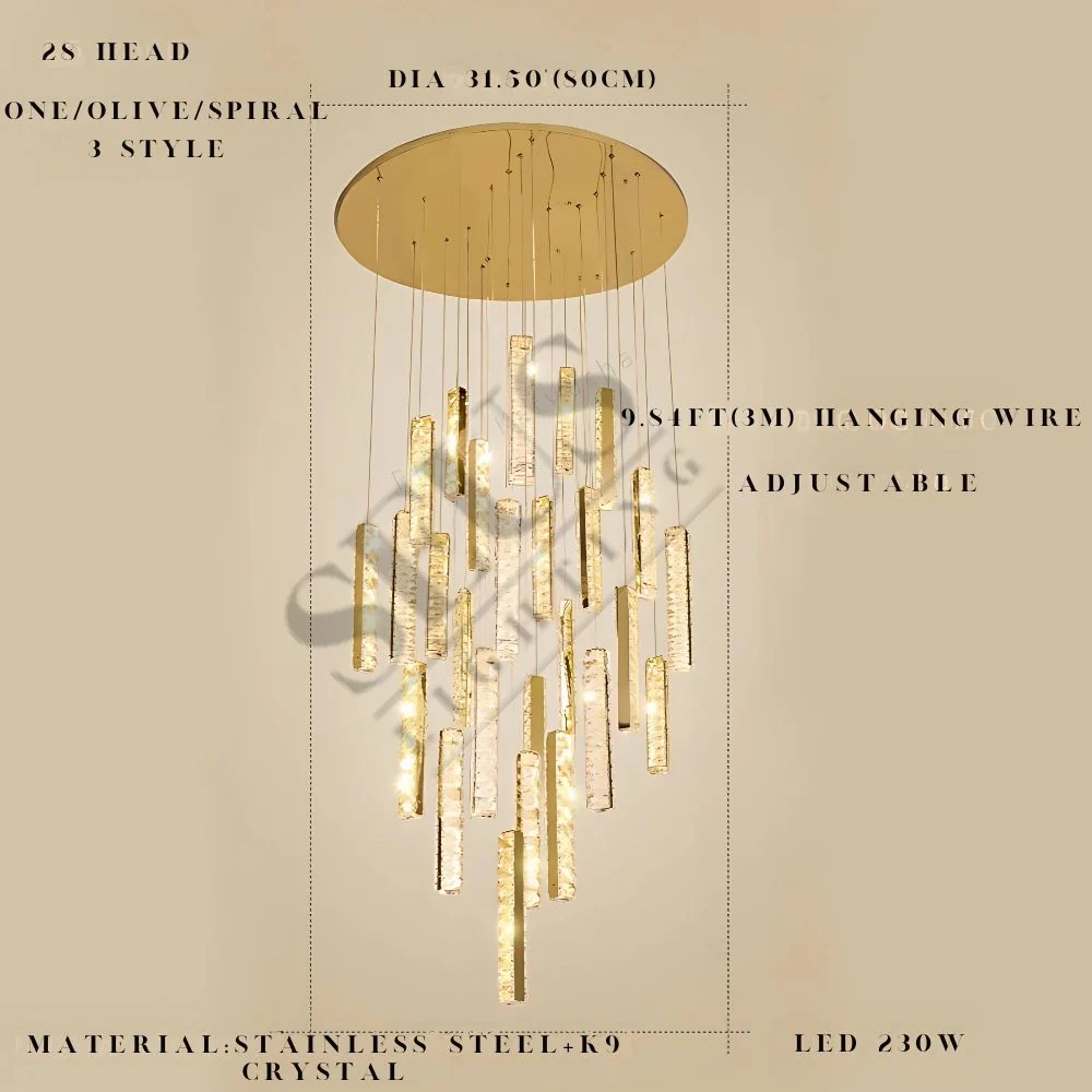 Aten Crystal Staircase Chandelier - Image 17