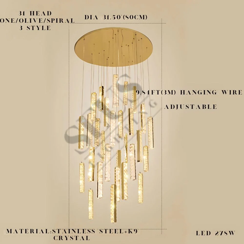 Aten Crystal Staircase Chandelier - Image 18