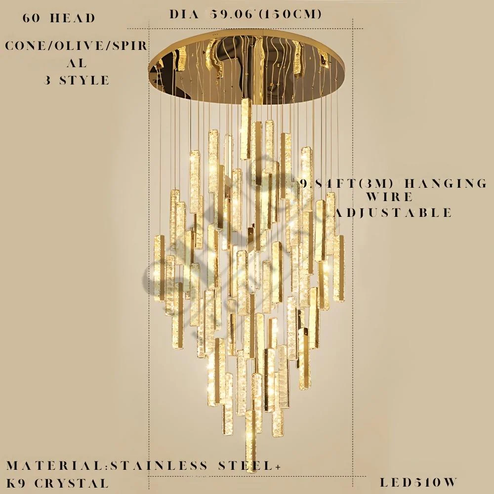 Aten Crystal Staircase Chandelier - Image 21