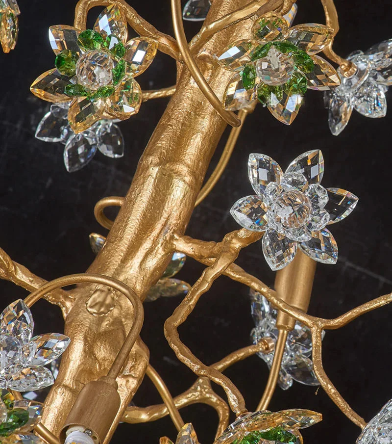 Auric Antique Vintage Brass Crystal Chandelier - Image 13