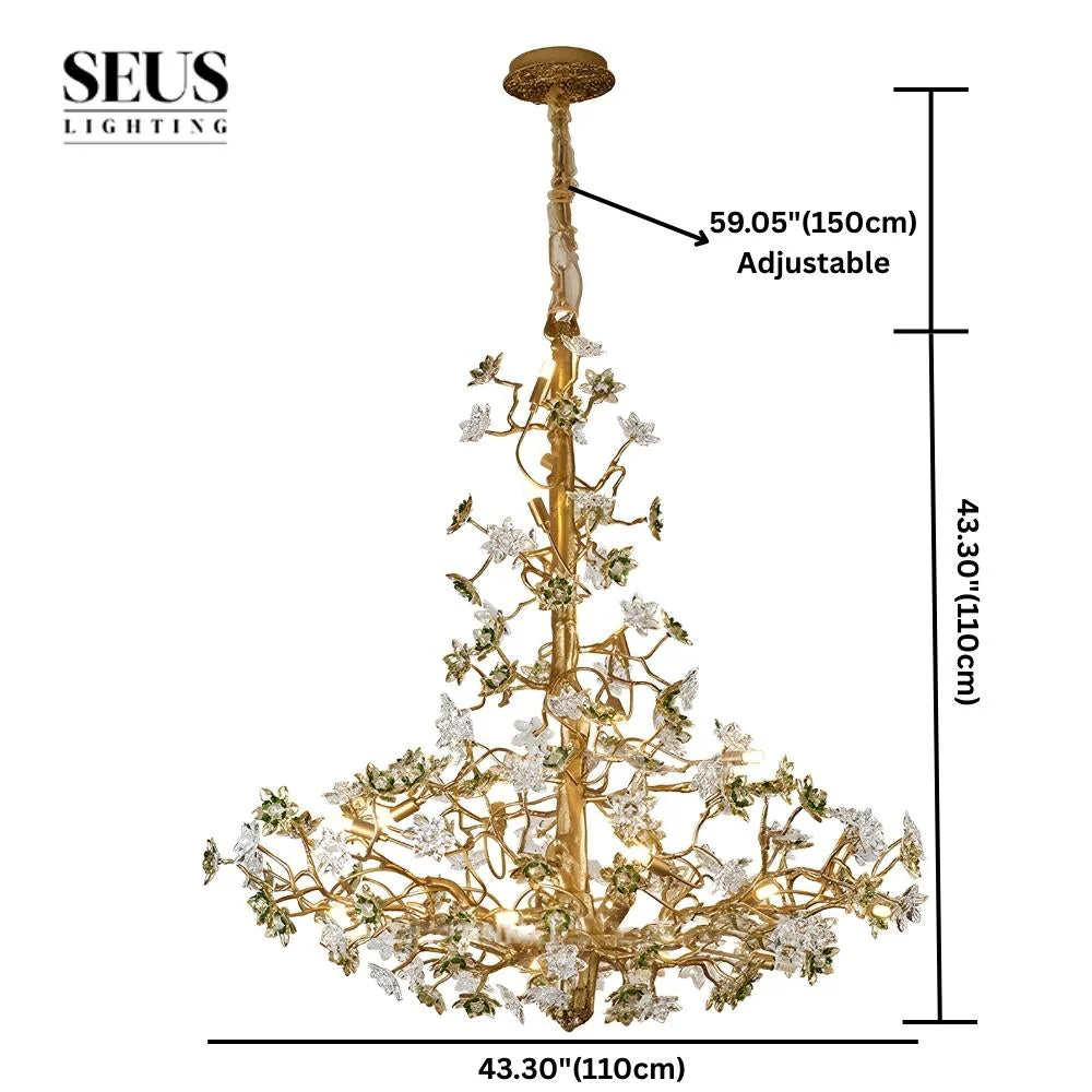 Auric Antique Vintage Brass Crystal Chandelier - Image 16