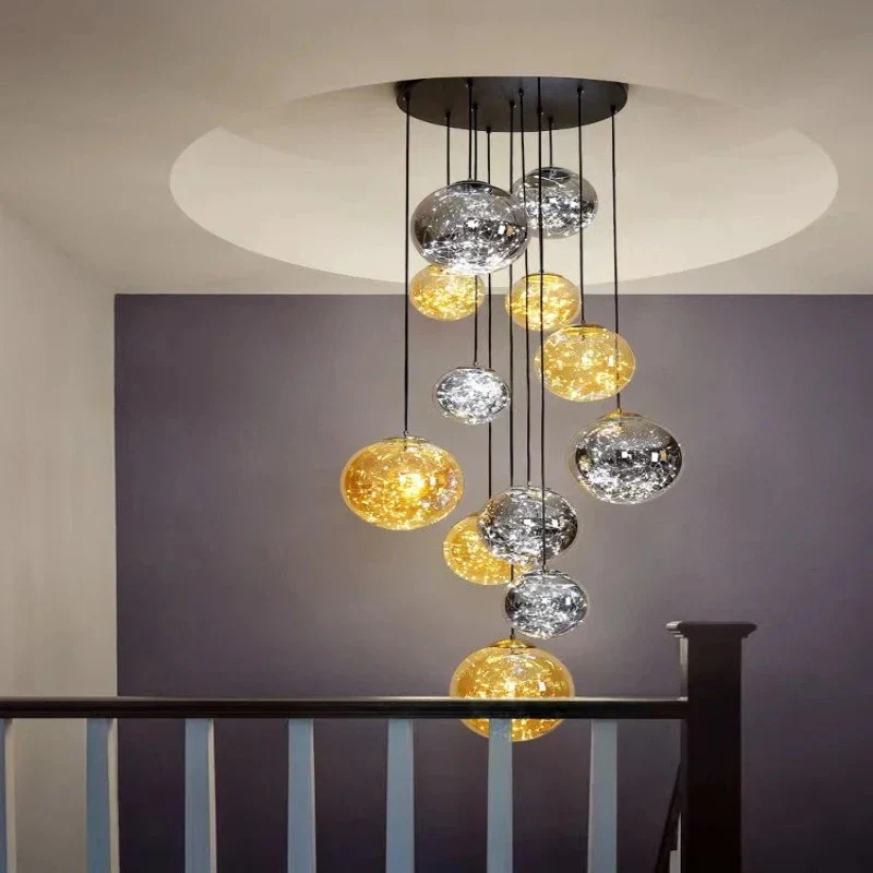 Ayla Bubble Art Contemporary Stairwell Chandelier - Image 3