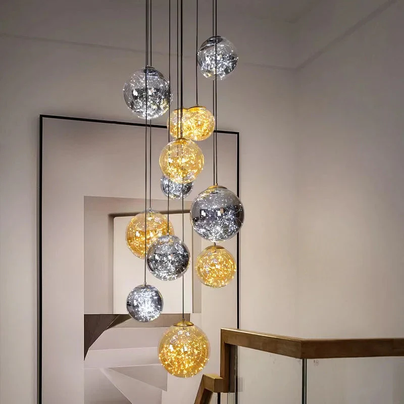 Ayla Bubble Art Contemporary Stairwell Chandelier - Image 4