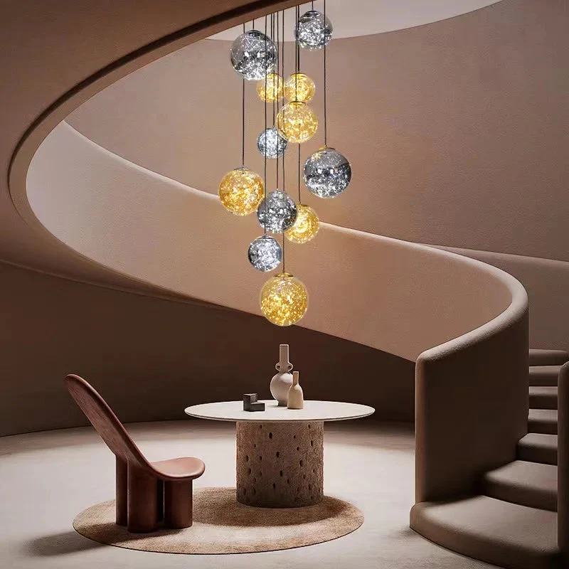Ayla Bubble Art Contemporary Stairwell Chandelier - Image 5
