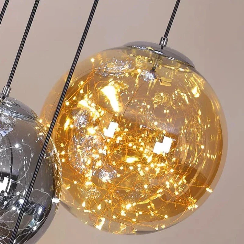 Ayla Bubble Art Contemporary Stairwell Chandelier - Image 7